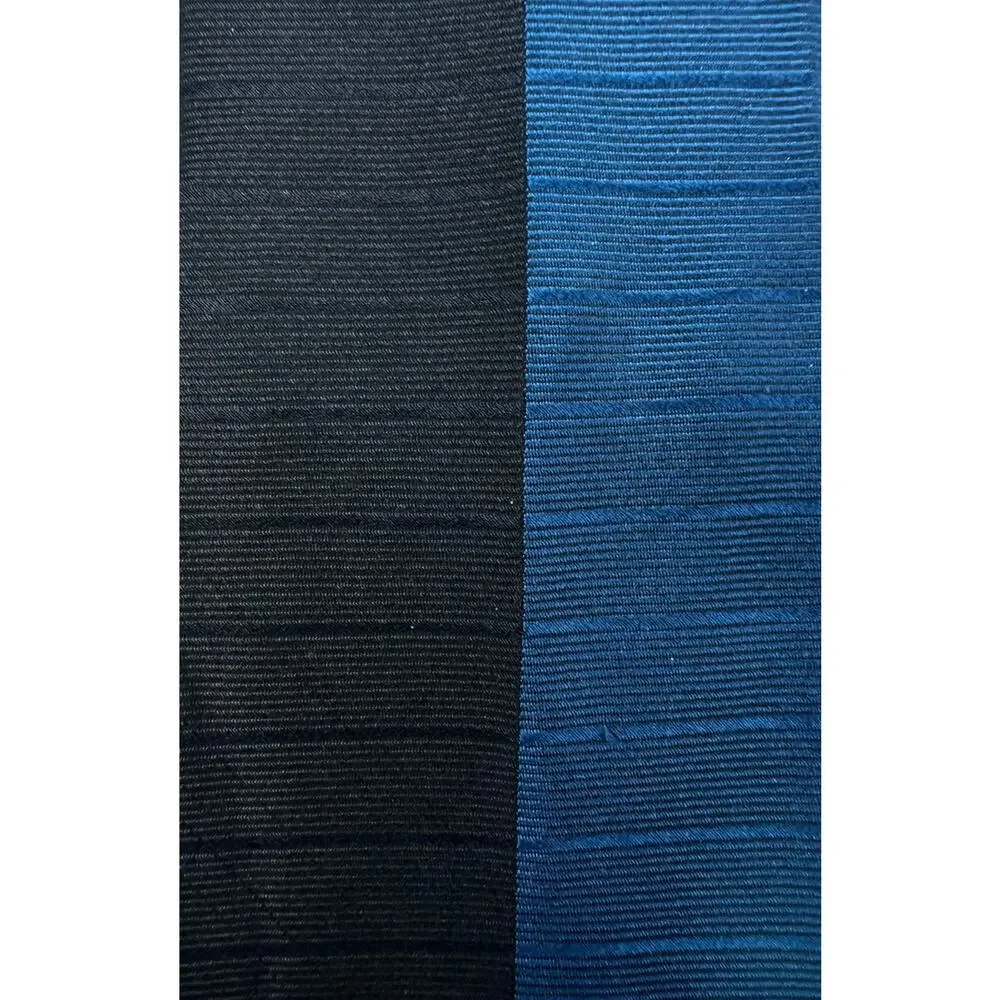 Tommy Hilfiger Silk Necktie Blue Black Colorblock Crest Logo USA Mens Tie